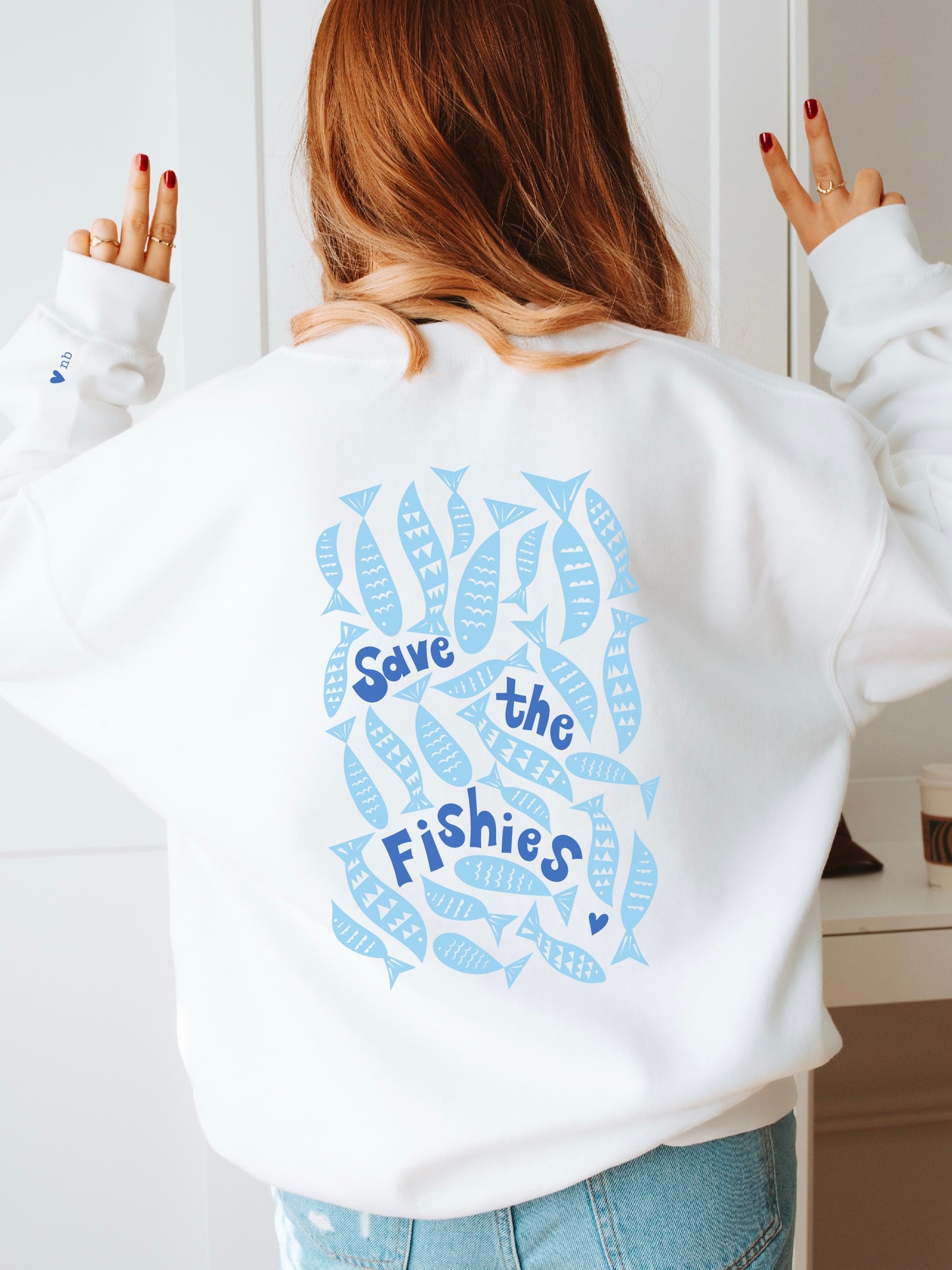 save the fishies crewneck