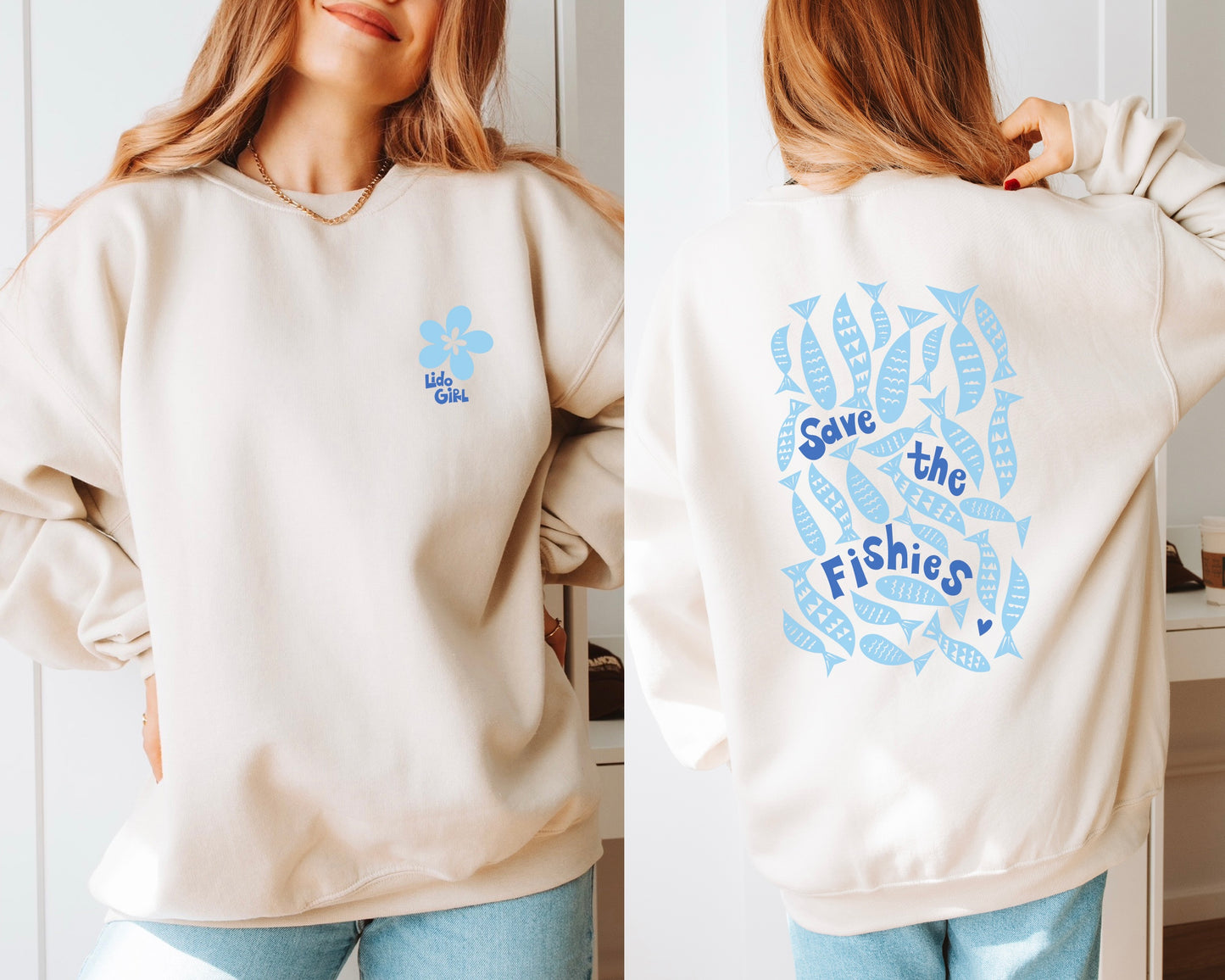 save the fishies crewneck