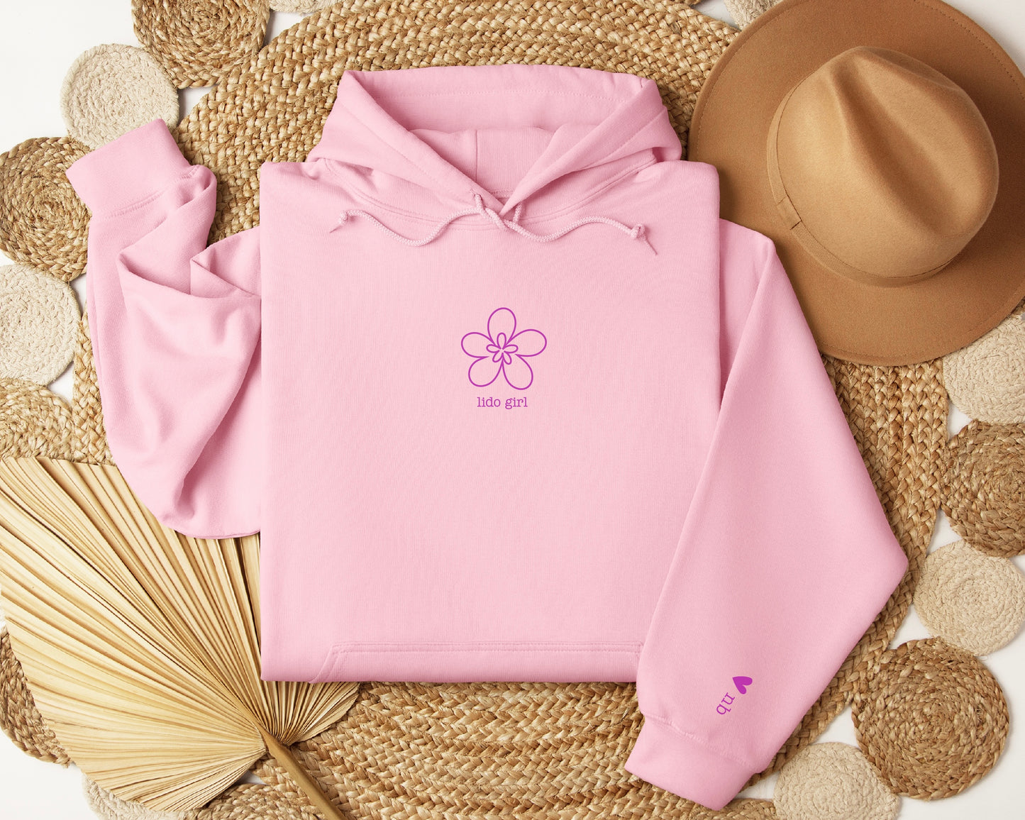 lido girl pink flower hoodie
